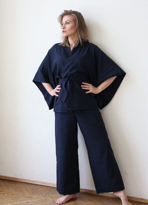 Kimono z długimi spodniami Navy