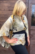 Krótkie kimono Hiroko z jedwabiem