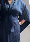 Granatowe żakardowe kimono Natsuki YAEKIMO