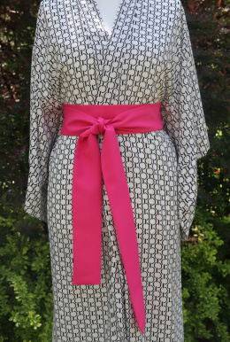 Szeroki pas do kimona w kolorze magenty